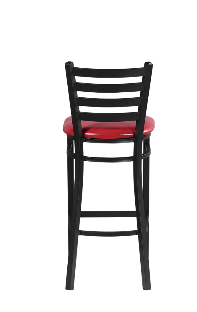 Black Steel Barstool with Red Seat