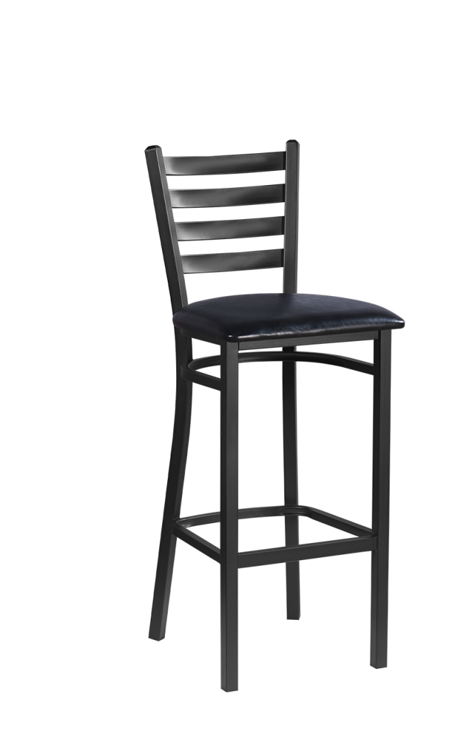 Black Steel Barstool with Red Seat