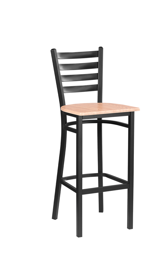 Black Steel Barstool with Red Seat