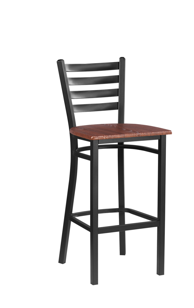 Black Steel Barstool with Red Seat
