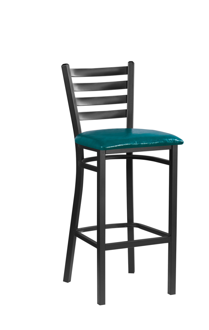 Black Steel Barstool with Red Seat