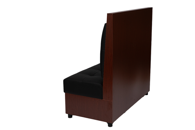 Single Booth with Button Tufted Style, Finish Black Seat&Back, Length 48''