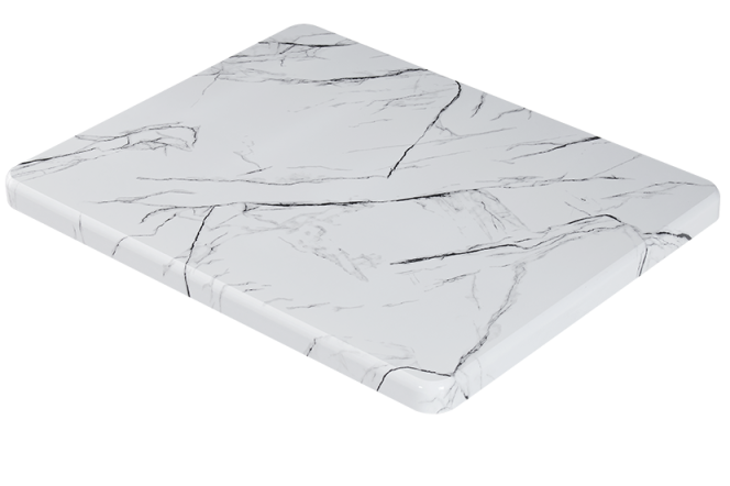 Resin Table Top in Marble White Color