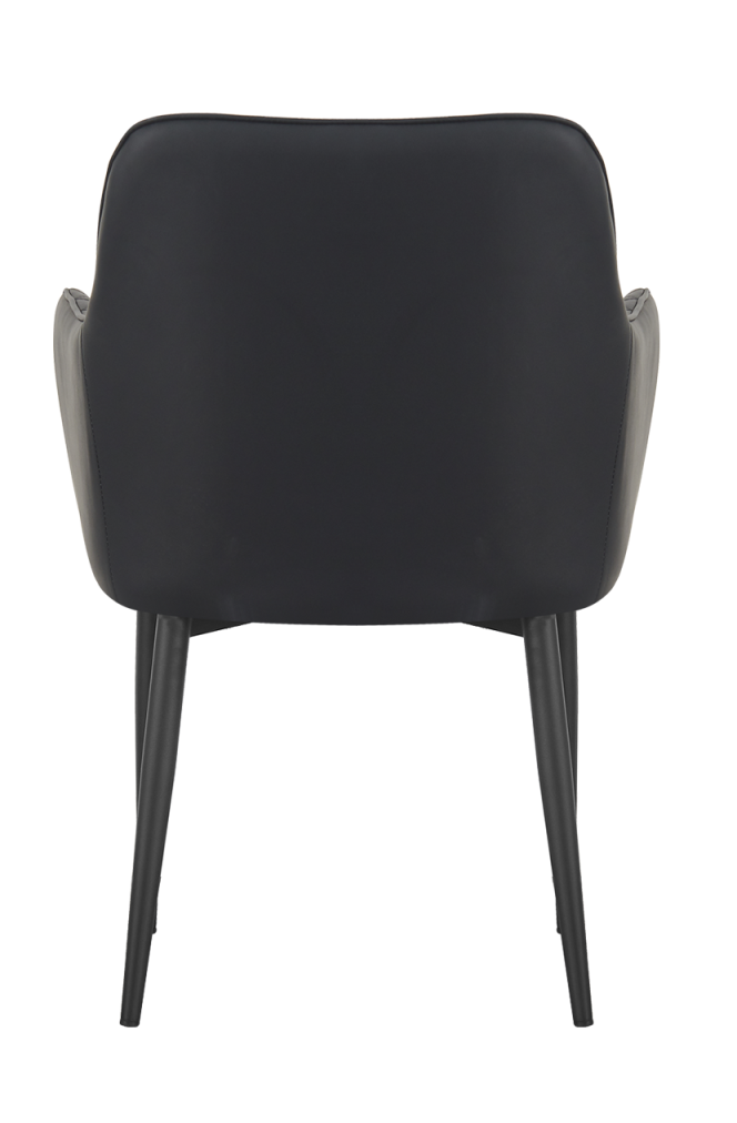 Indoor Chair Include Black Steel and Black Vinyl with Seat and Back