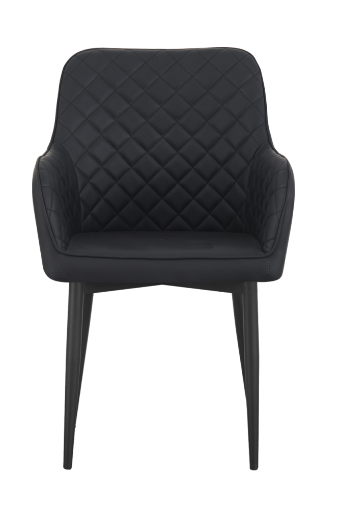 Indoor Chair Include Black Steel and Black Vinyl with Seat and Back