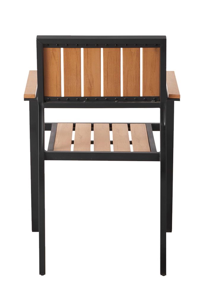 Outdoor/Indoor Aluminum Chair with Imitation Teak Slats