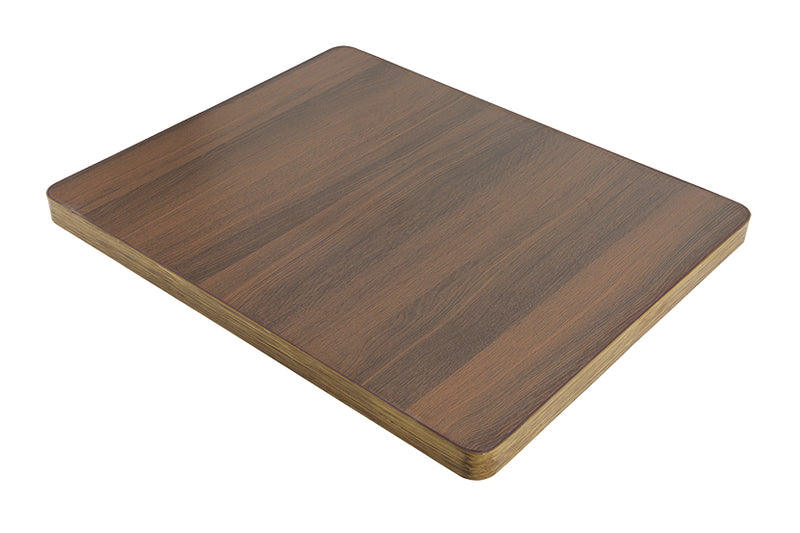 Wood Grain Sintered Stone Table Top with Gold Stainless Steel Edge, Indoor/Outdoor Use