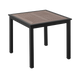 30'' x 30'' Outdoor Aluminum Table Finish Black with Imitation Teak Slats