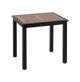 24'' x 30'' Outdoor Aluminum Table Finish Black with Imitation Teak Slats