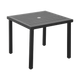 36'' x 36'' Outdoor Metal Table Finish Black with Imitation Teak Slats