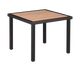 36'' x 36'' Outdoor Metal Table Finish Black with Imitation Teak Slats Finish Natural