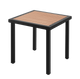30'' x 30'' Outdoor Metal Table Finish Black with Imitation Teak Slats Finish Natural