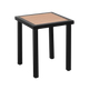 24'' x 24'' Outdoor Metal Table Finish Black with Imitation Teak Slats Finish Natural