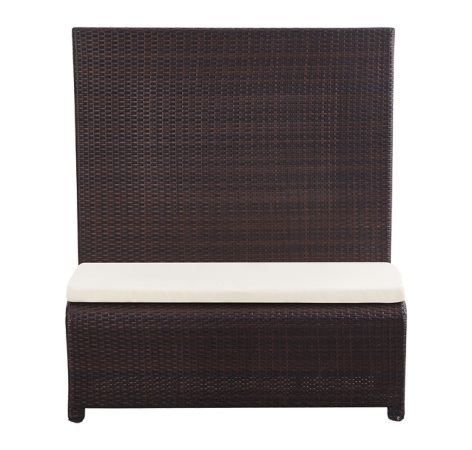 Outdoor Aluminum Poly Woven Bench Finish Brown