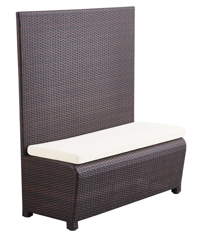 Outdoor Aluminum Poly Woven Bench Finish Brown