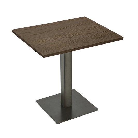 24 '' X  30 '' Elmwood Table Top with Gun Metal Table Base