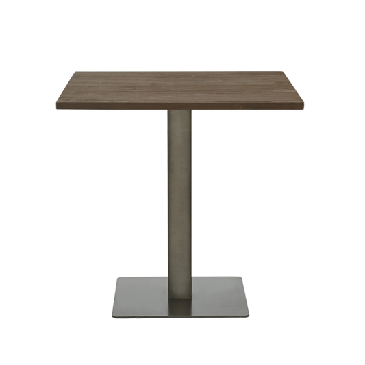 30 '' X  30 '' Elmwood Table Top with Gun Metal Table Base