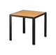30'' x 30'' Outdoor Aluminum Table Finish Natural with Imitation Teak Slats