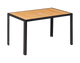 30'' x 48'' Outdoor Aluminum Table Finish Natural with Imitation Teak Slats