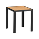 24'' x 24'' Outdoor Aluminum Table Finish Natural with Imitation Teak Slats