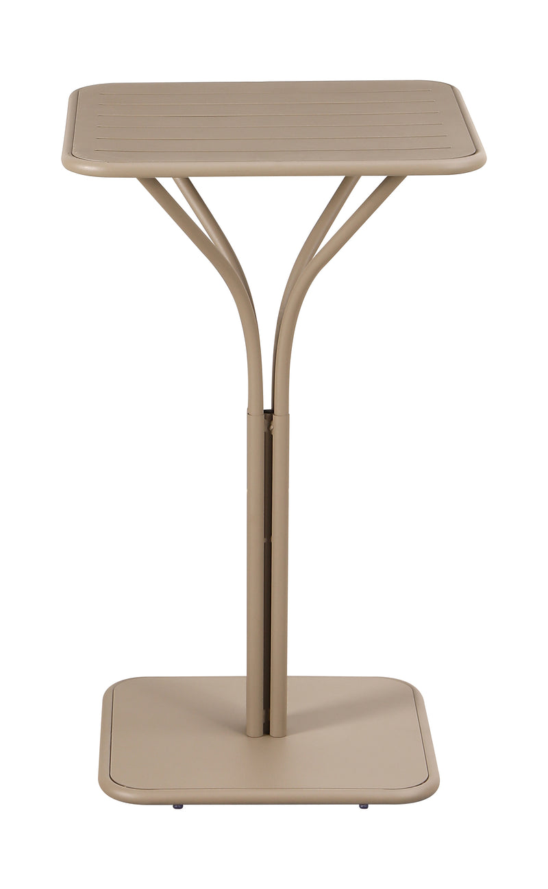 24'' x 24'' Outdoor Metal Bar Table Finish Champagne with Square Base