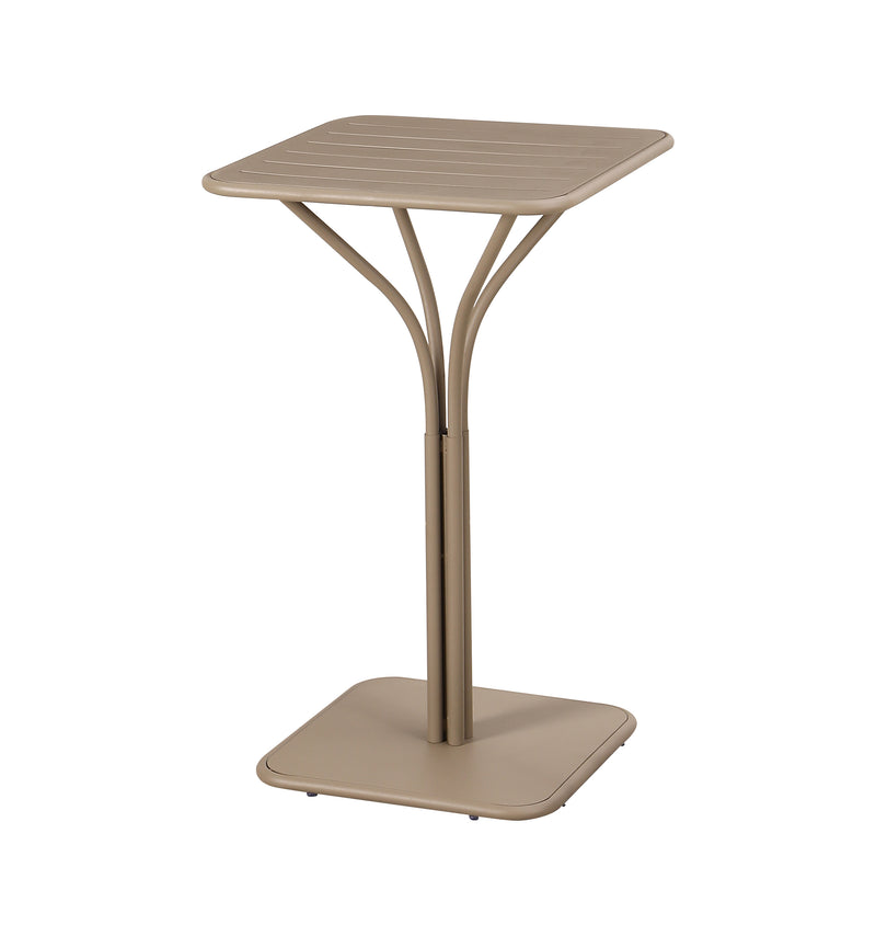 24'' x 24'' Outdoor Metal Bar Table Finish Champagne with Square Base