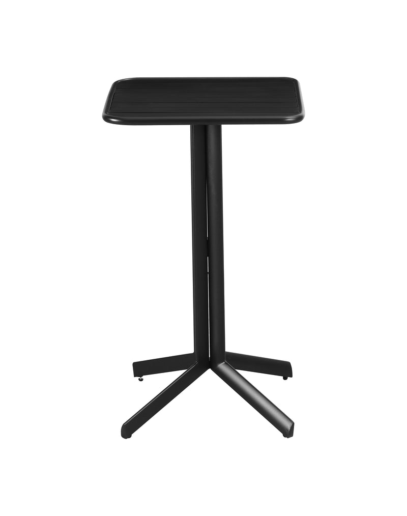 24''x 24'' Outdoor Aluminum Bar Table Finish Black
