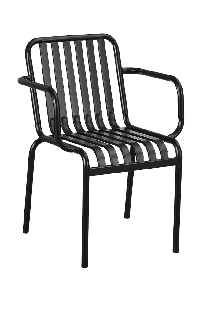 Outdoor Metal ArmChair Finish Black