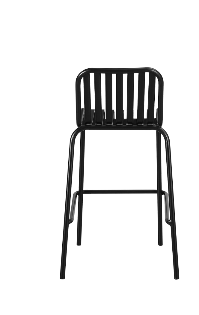 Outdoor/Indoor Black Metal Barstool, Armless