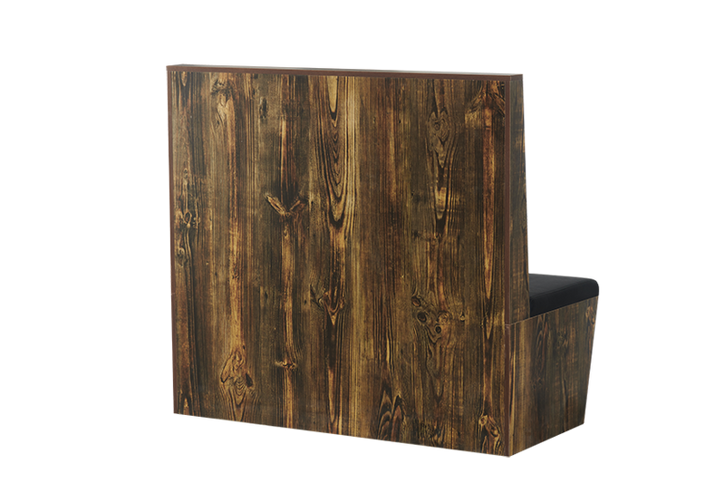 Fire Streak Style Melamine Frame Single Booth with Vinyl Back & Seat in Black, Length 48''