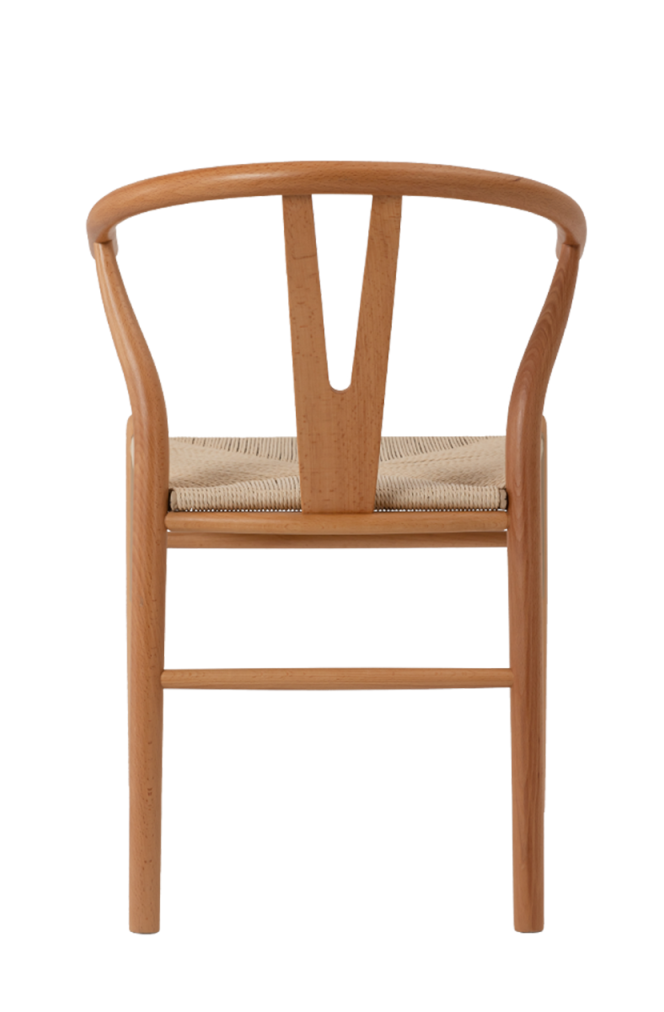Beech Wood Chair with Rattan Seat, Finish Natural