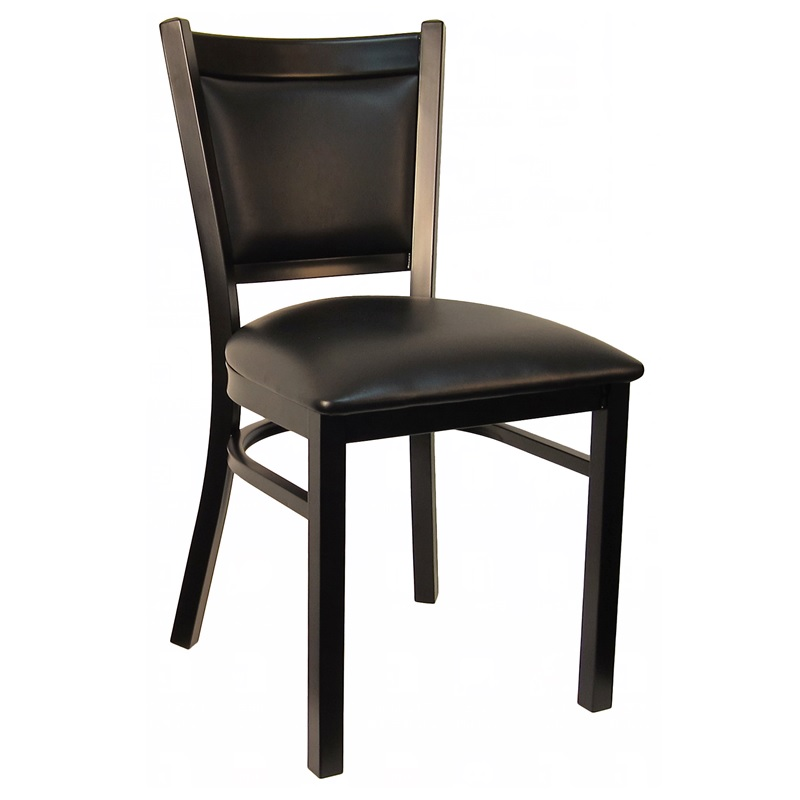 Black Metal Chair with Vinyl Seat