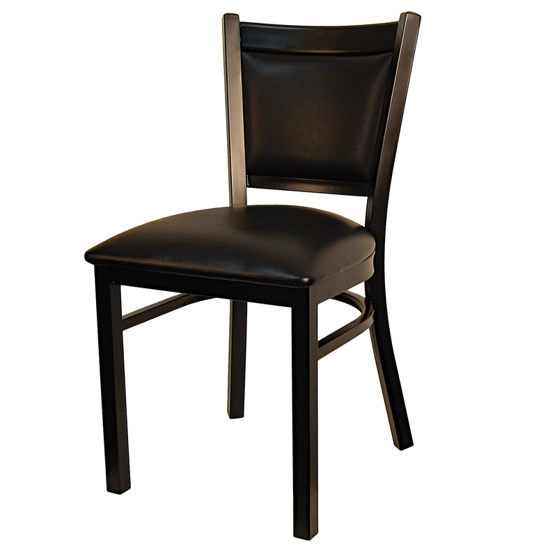 Black Metal Chair with Vinyl Seat