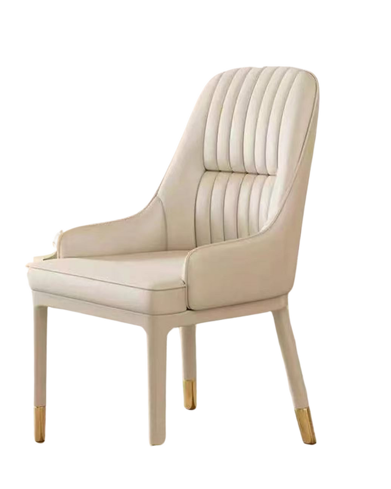 Rubber Wood Chair in Cream Color