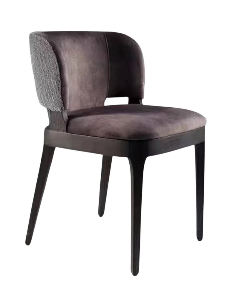 modern walnut finish wood chair with comfy back and seat  cushion