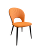 White Steel Chair w/ Orange Vinyl Back & Seat