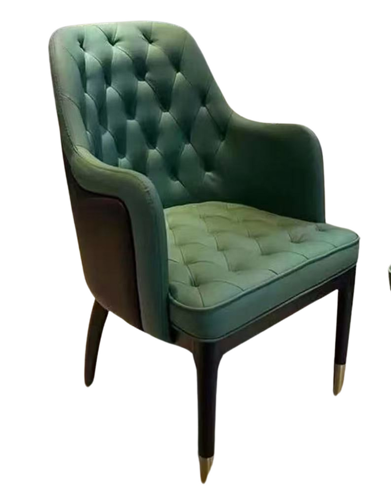 Wood Chair with Green Vinyl