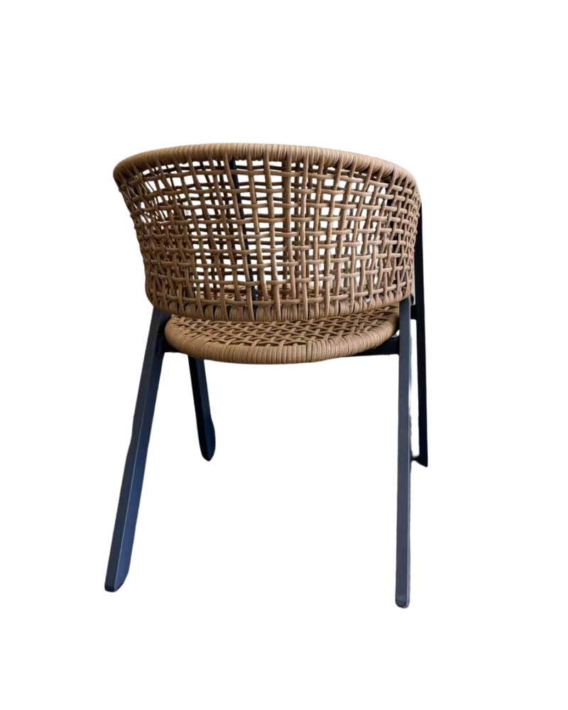 Aluminum Rattan Chair in Beige Color