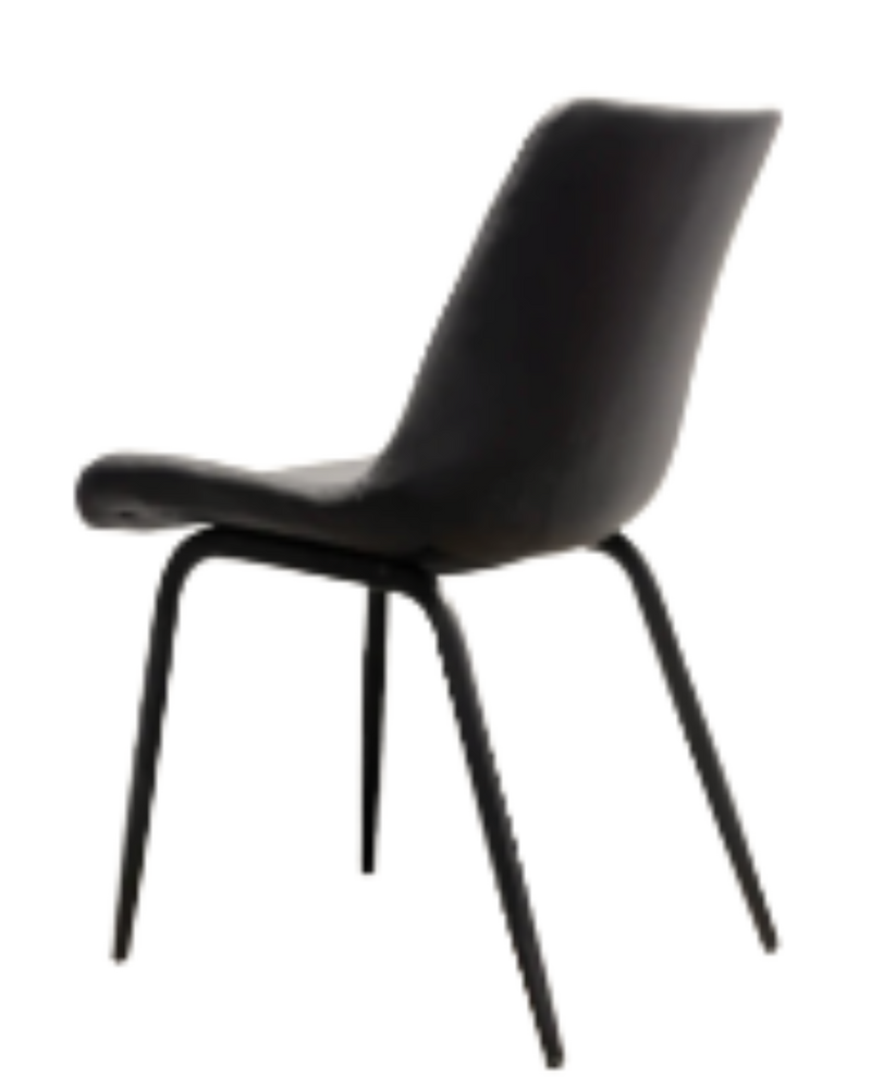 Black Steel Chair with Gray Vinyl Back & Seat