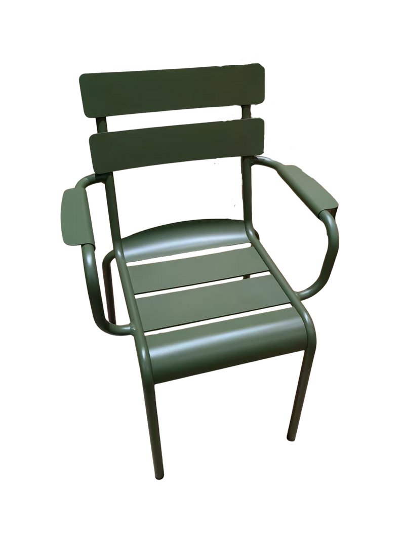 Outdoor Metal Armchair in Green Color