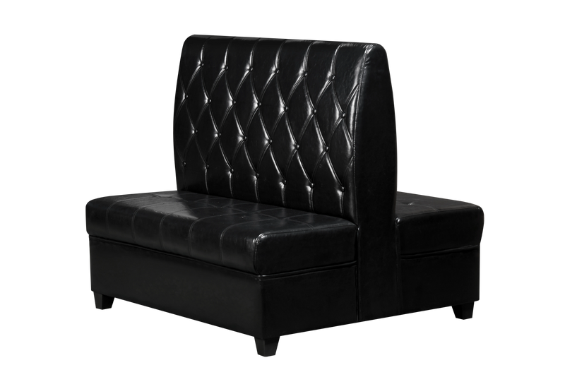Double Booth with Light Black Button Tufted Back Upholstered, Length 48''