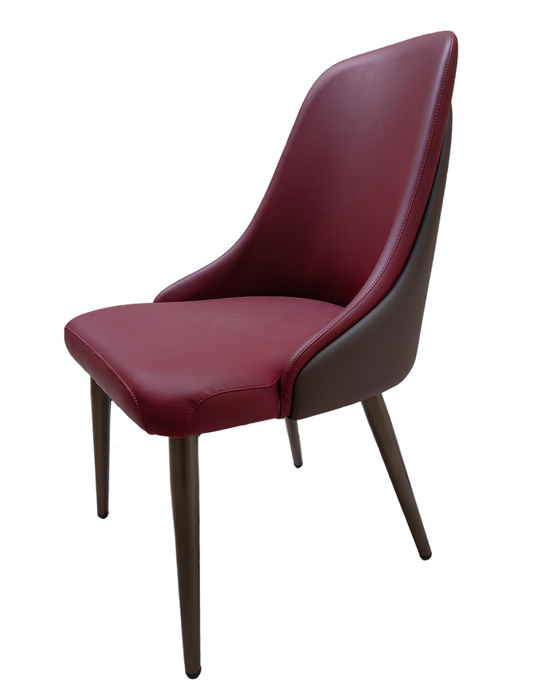 Wine Metal Chairs with Black and Gold Legs