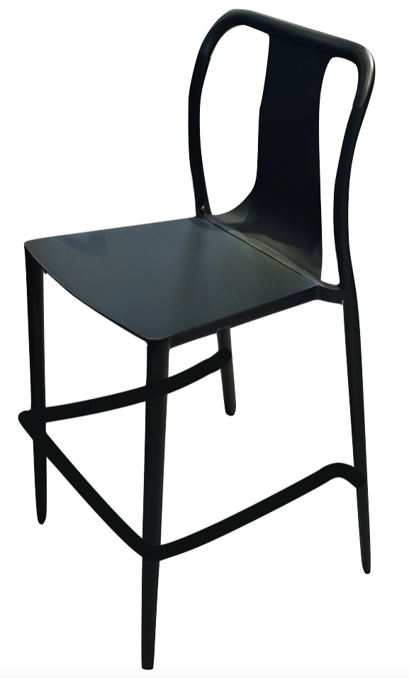 Modern Black Matte Frame Outdoor Aluminum Dining Barstool