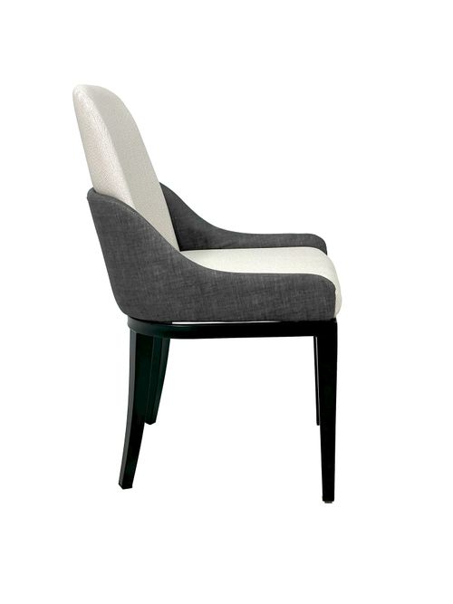Indoor Metal Chair, Semi Gloss Frame, Light Arrow Taupe / Charcoal Weave