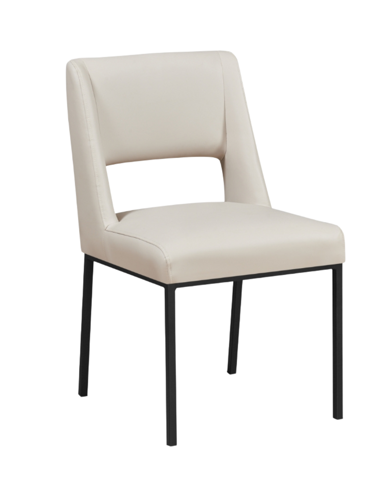Indoor White Metal Chair with White Vinyl Seat and Back