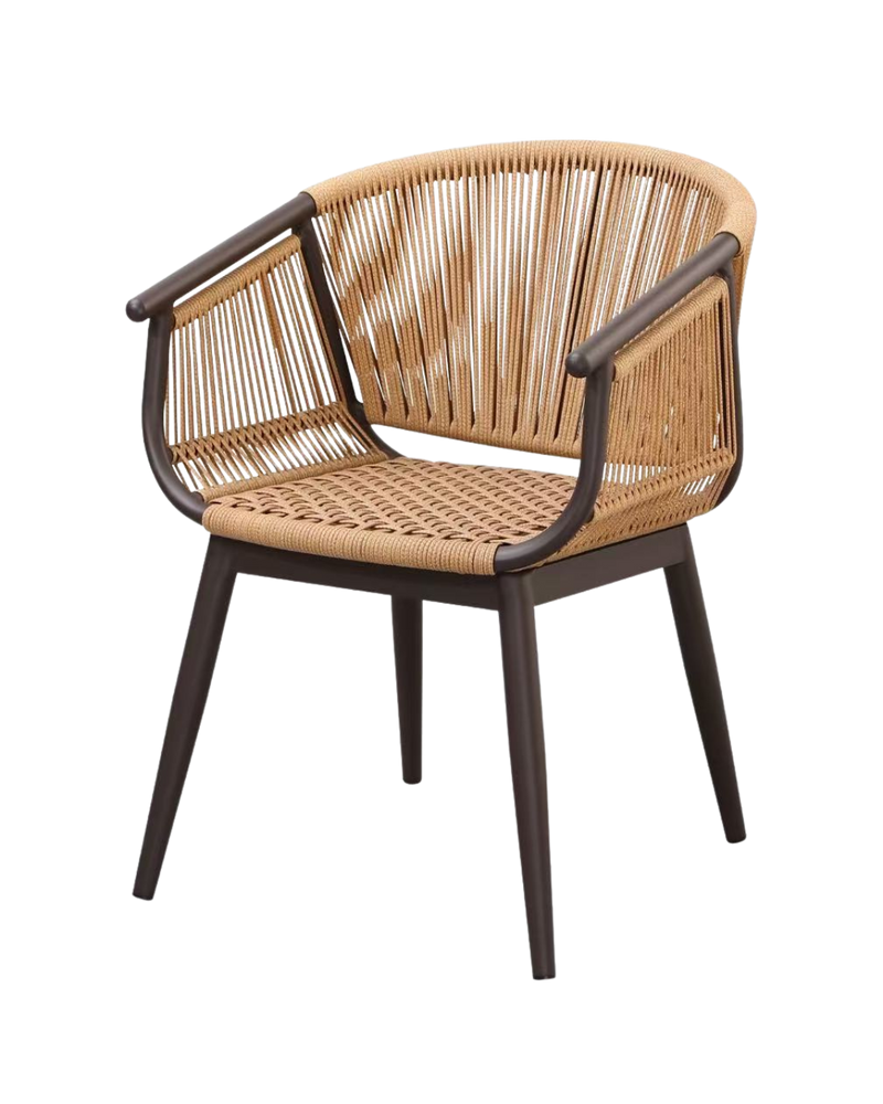 Aluminum Rattan Chair with Strip Rope