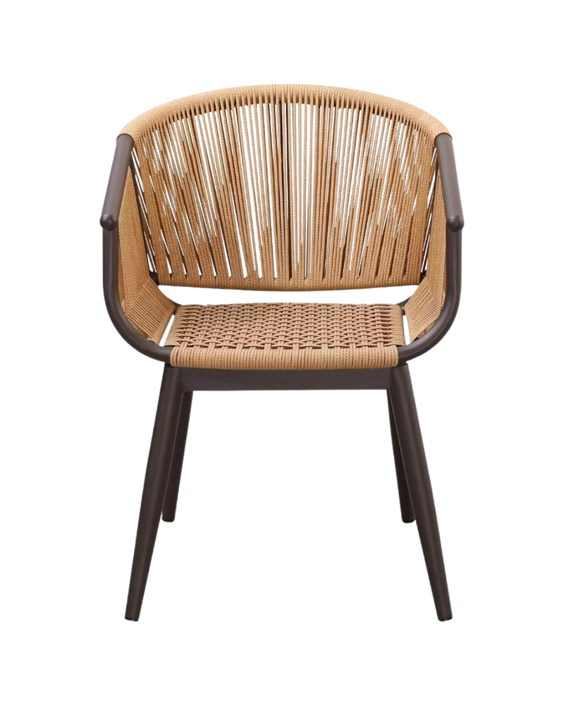Aluminum Rattan Chair with Strip Rope