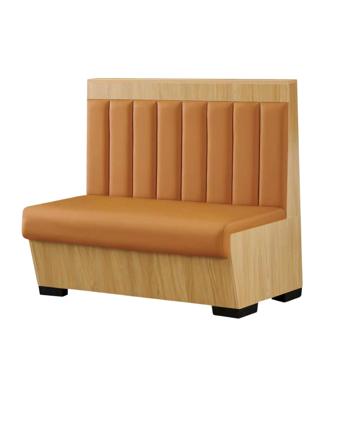 48” Single Nature Wood Trim with Channel Back in Brown Color
