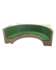 Circle Booth with Wood trim and Channel Back in Green Color