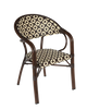 Aluminum Arm Rattan Chair in Brown/Cream Color